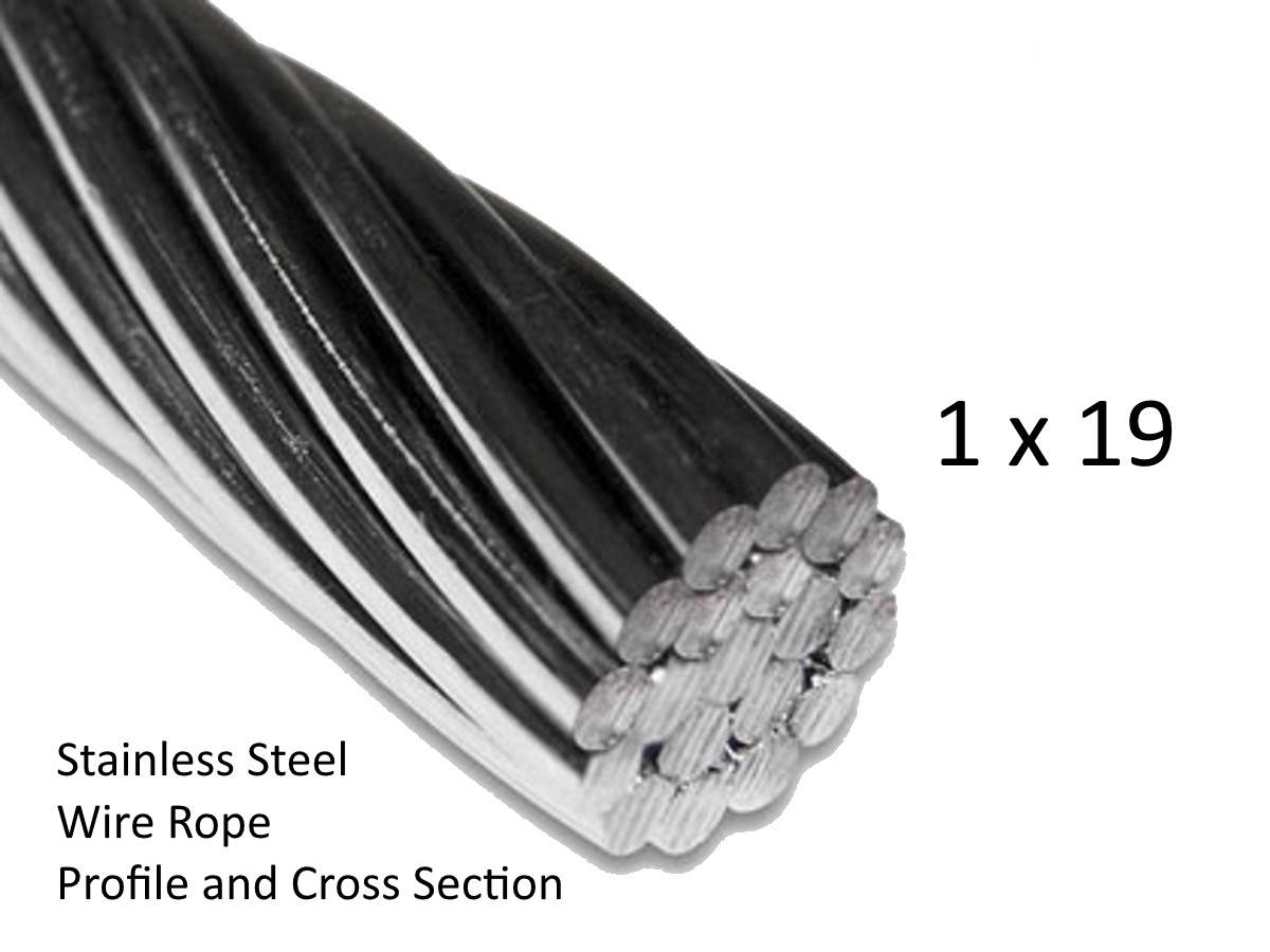1x19 Stainless Steel Wire Rope Cross Section
