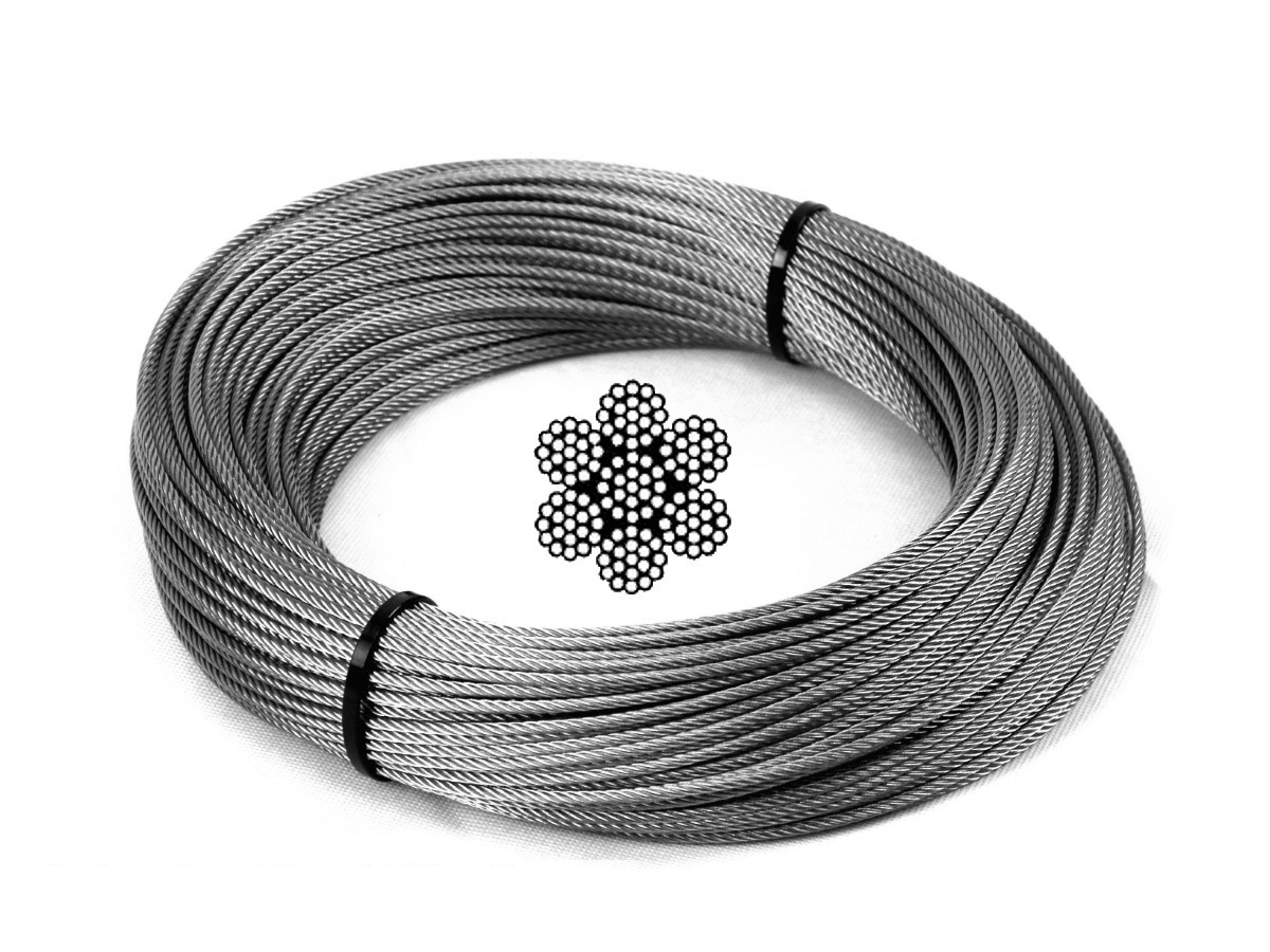 5.0mm 7x19 G2070 Galvanised Steel Wire Rope – 1m