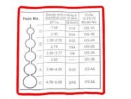 Swaging and Cutting Tool Sizing Chart