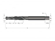 HSS High Speed Steel Combination Drill Tap Dimension Diagram_LR