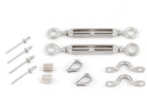Eye-Eye Open Turnbuckles with Thimbles, Swages, Saddles, and Rivets LRMM Kit