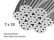 7x19 G2070 Galvanized Steel Rope Cross Section