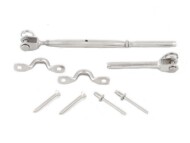 Jaw Swage Rigging Screw Fork Terminal with Screws, Saddles, and Rivets SRTM Kit
