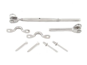 Jaw Swage Rigging Screw Fork Terminal with Screws, Saddles, and Rivets SRTM Kit
