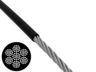 Black Coated Wire Rope Cross Section