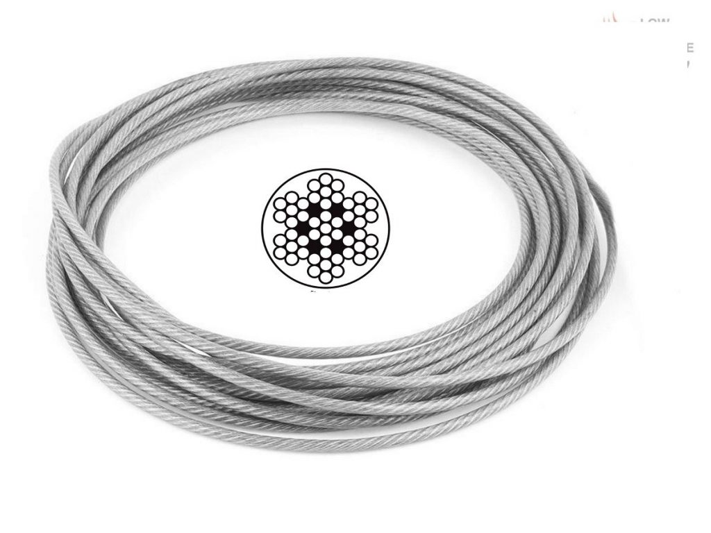 Transparent Wire Rope 2.0mm 7x7 G316 Clear Coated Stainless Steel Wire Rope - Low Cost Wire