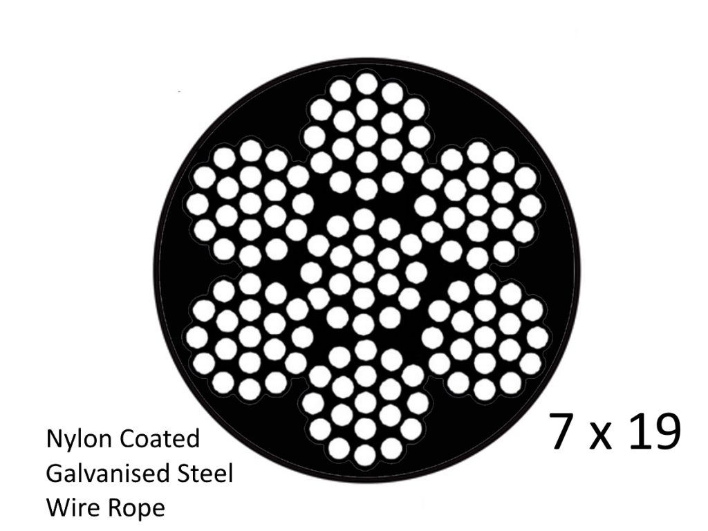 4.0mm 7x19 G1770 Black Coated Galvanised Steel Wire Rope - Low Cost Wire