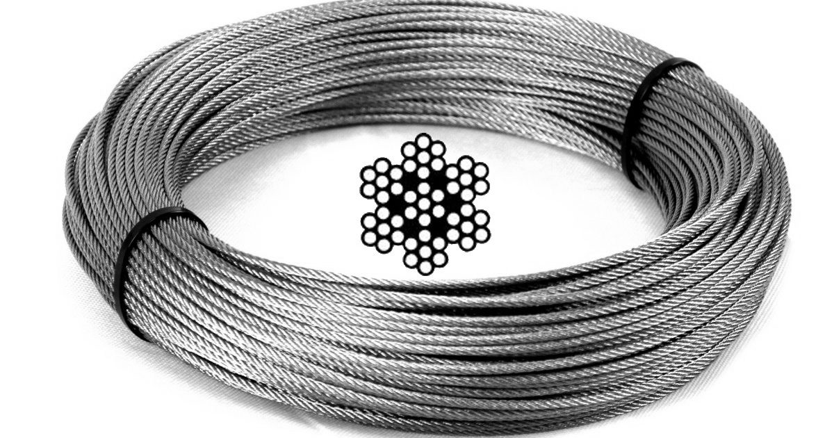 Set 10m Steel Wire Rope Galvanised 5mm Strand: 6x7 + 4 Clips + 2 Thimbles - Many Sizes Avaliable - View #6