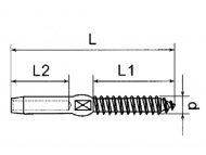 G316 Stainless Steel Swaged Lag Screw Dimension Diagram
