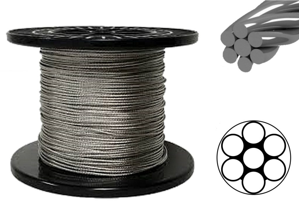 0.6mm 1X7 Clear Coated G316 Stainless Steel Wire Rope - Low Cost Wire