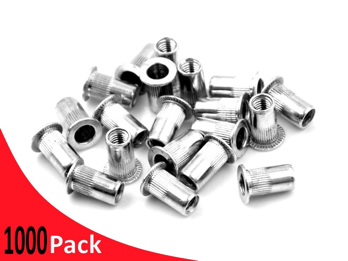 Nutsert M6 Zinc Plated Steel Large Flange Splined Trade Packs Low Cost Wire