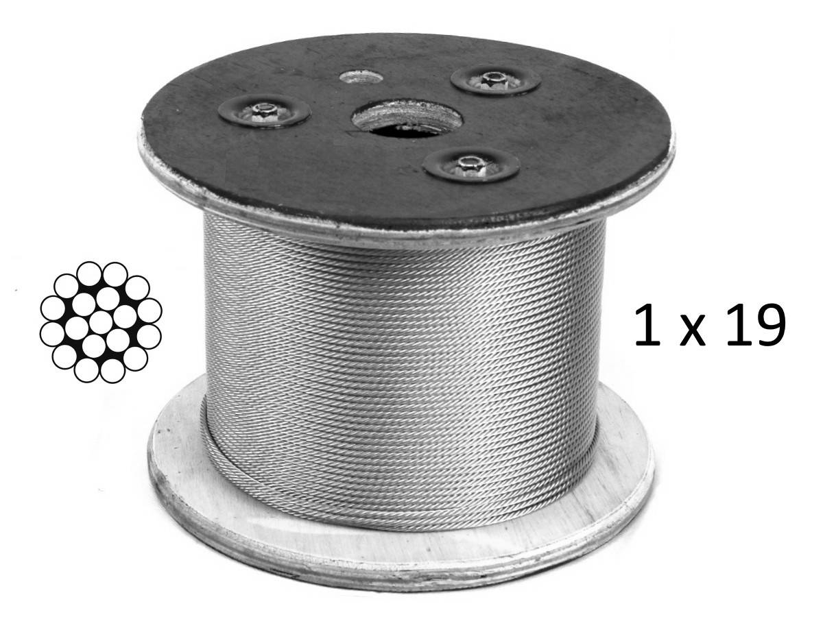 thumbnail image 2 of SUNCOR STAINLESS 5/16" 1x19 Wire Rope Cable – 316 SS (Sold Per Foot) 2 of 2