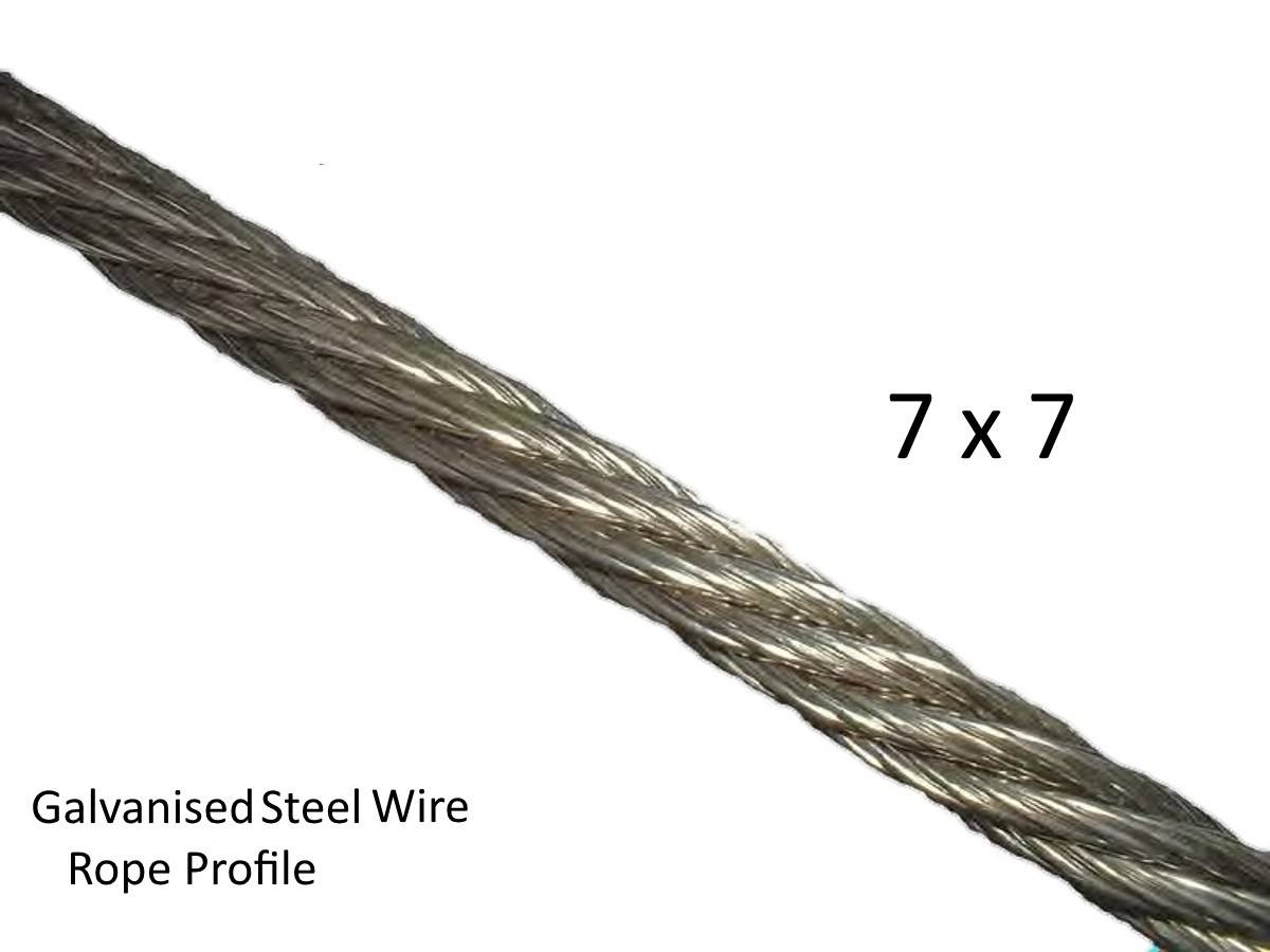7x7 3/32" 2500 ft reel Galvanized Wire Rope Cable 