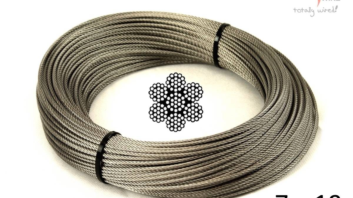 7x19 G2070 Galvanised Steel Wire Rope – 10m