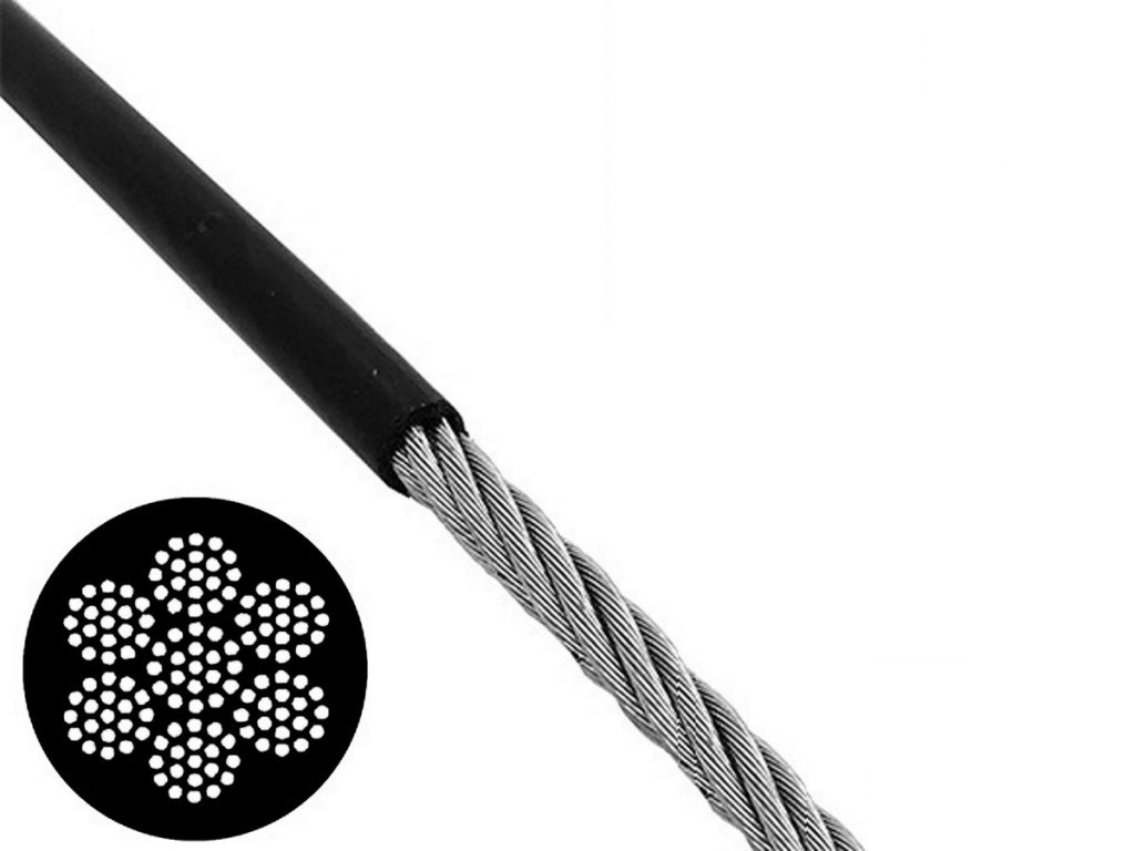 5.0mm 7x19 G316 Black Coated Stainless Steel Wire Rope - Low Cost Wire
