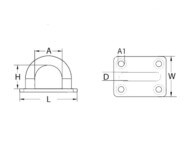 Stainless Steel Rectangular Eye Plate Dimension Diagram