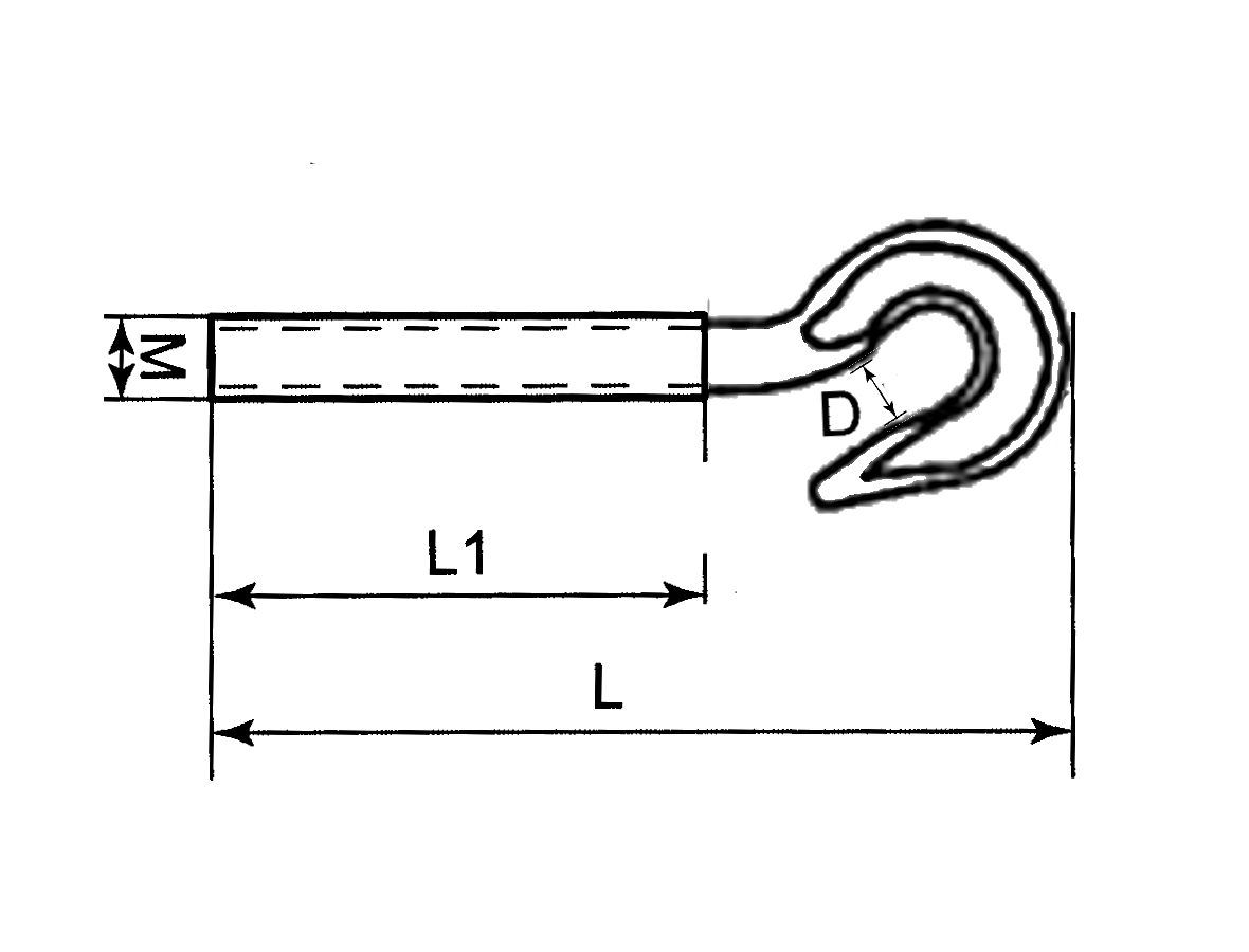 Threaded Hook G316 Stainless Steel ALL SIZES Low Cost Wire
