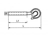 Threaded Hook Dimension Diagram