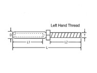 Male Swaged Terminal Bolt LHT Dimension Diagram