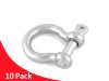10 Pack of G316 Stainless Steel Bow Shackle