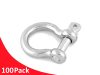 100 Pack of G316 Stainless Steel Bow Shackle