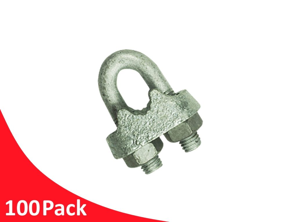 Wire Rope Rod Pack Wire Rope Grip 12.0mm Galvanised Steel TRADE PACKS