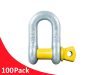 100 Pack Rated Screw Pin Dee Shackle