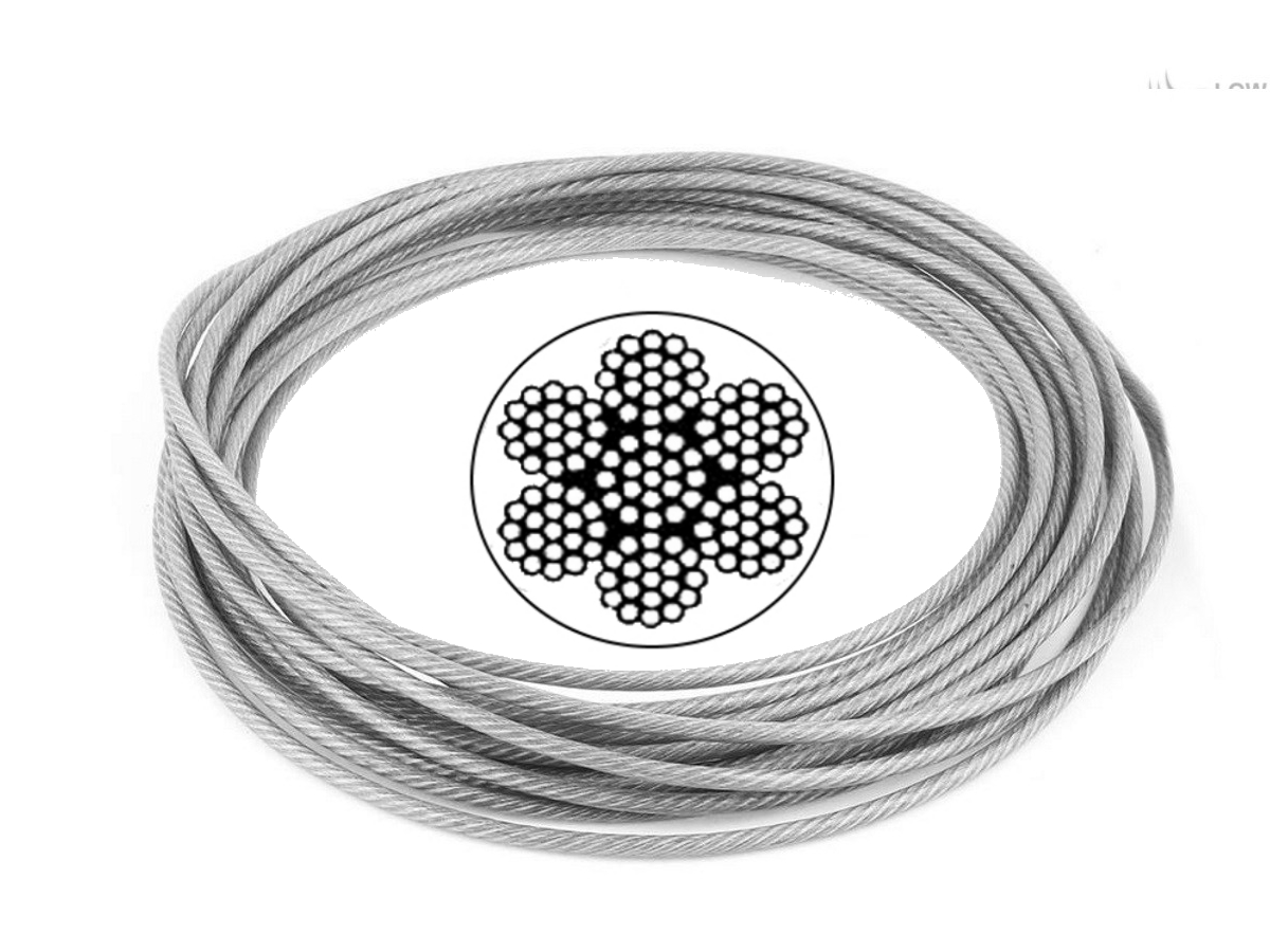 2.0mm 7×19 G316 Clear Coated Stainless Steel Wire Rope