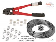 2.0mm 7x19 G316 Wire Coil with Swages, Thimbles and a Heavy Duty All-in-1 Swaging Tool