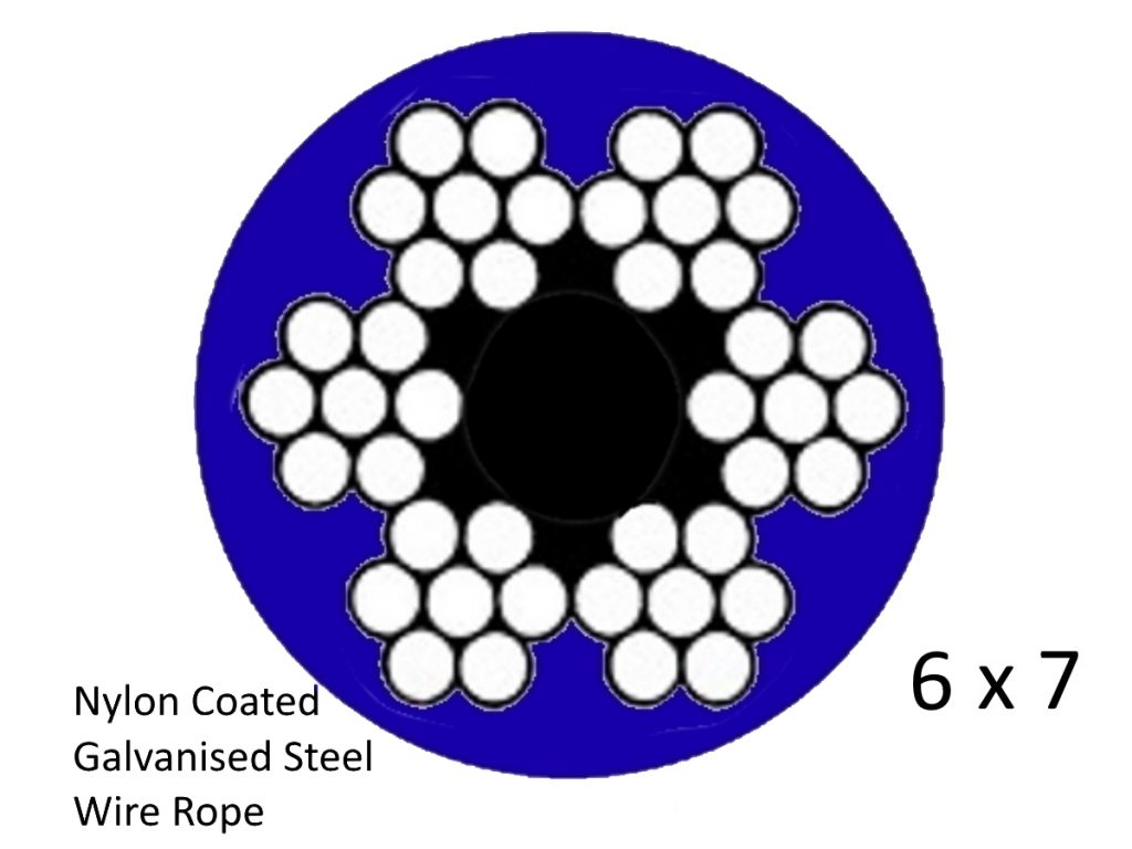 2.0mm 6x7 G1570 Blue Coated Galvanised Steel Wire Rope - Low Cost Wire