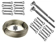 TImber Infill Kit Jaw Swage Rigging Screw 7x7 Stainless Steel Wire Rope Lag Screw Eye 50mm