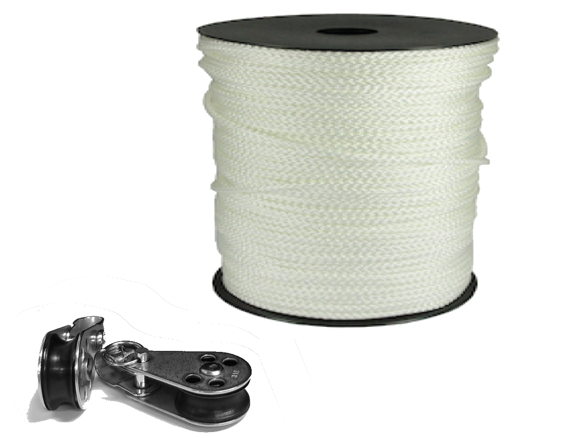 Two Pulley Kit 100M Black Cord TRADE PACKS – single