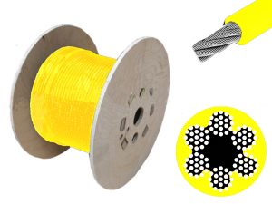 Yellow PVC Coated 6x19 Wire Rope With Structure