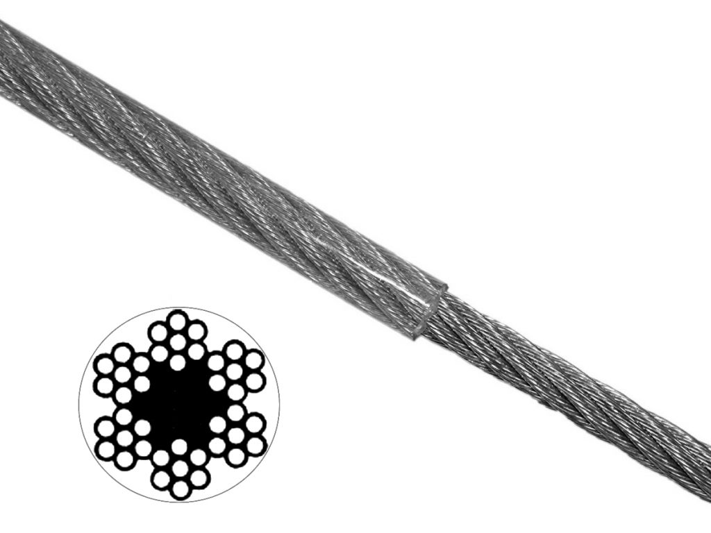 Transparent Wire Rope 3.0mm 6x7 G1570 Clear Coated Galvanised Steel Wire Rope - Low Cost Wire