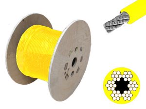Yellow PVC Coated Wire Rope With Structure