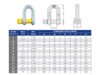 S Rated Dee Shackle Dimension Table