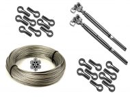 MM Infill Kit Jaw Swage Rigging Screw 7x7 Stainless Steel Wire Rope Mini M6 Eye Bolt 15mm
