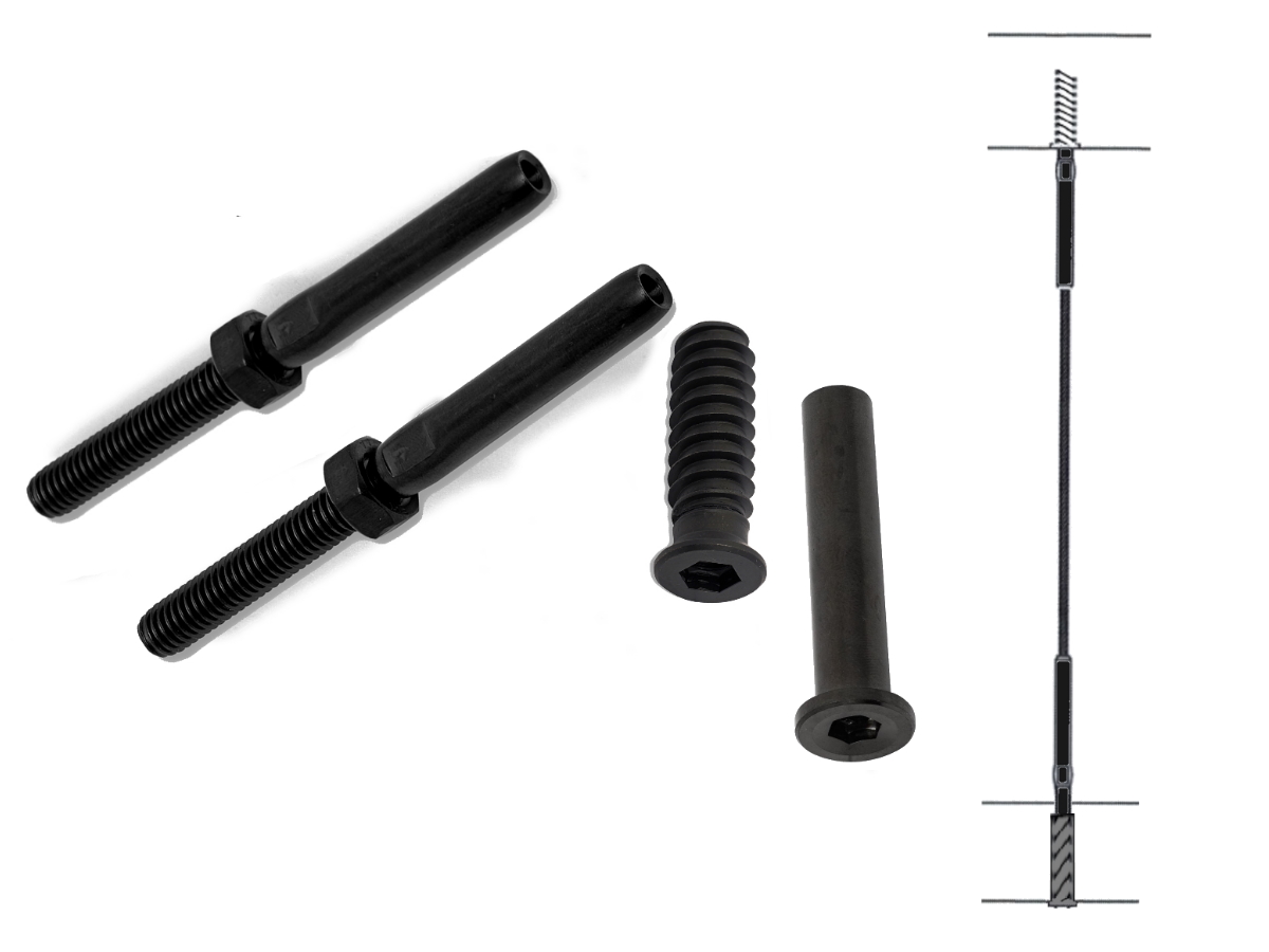 BlackTech Swaged Terminal Bolts RHT Hex Adj and TI Diagram