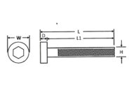 Female Hex Socket Adjuster Dimension Diagram