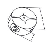 Collar Stop Clamp 2 Bolt Dimension Diagram