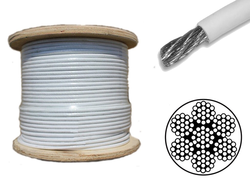 5.0mm 7x19 G316 White Coated Stainless Steel Wire Rope - Low Cost Wire