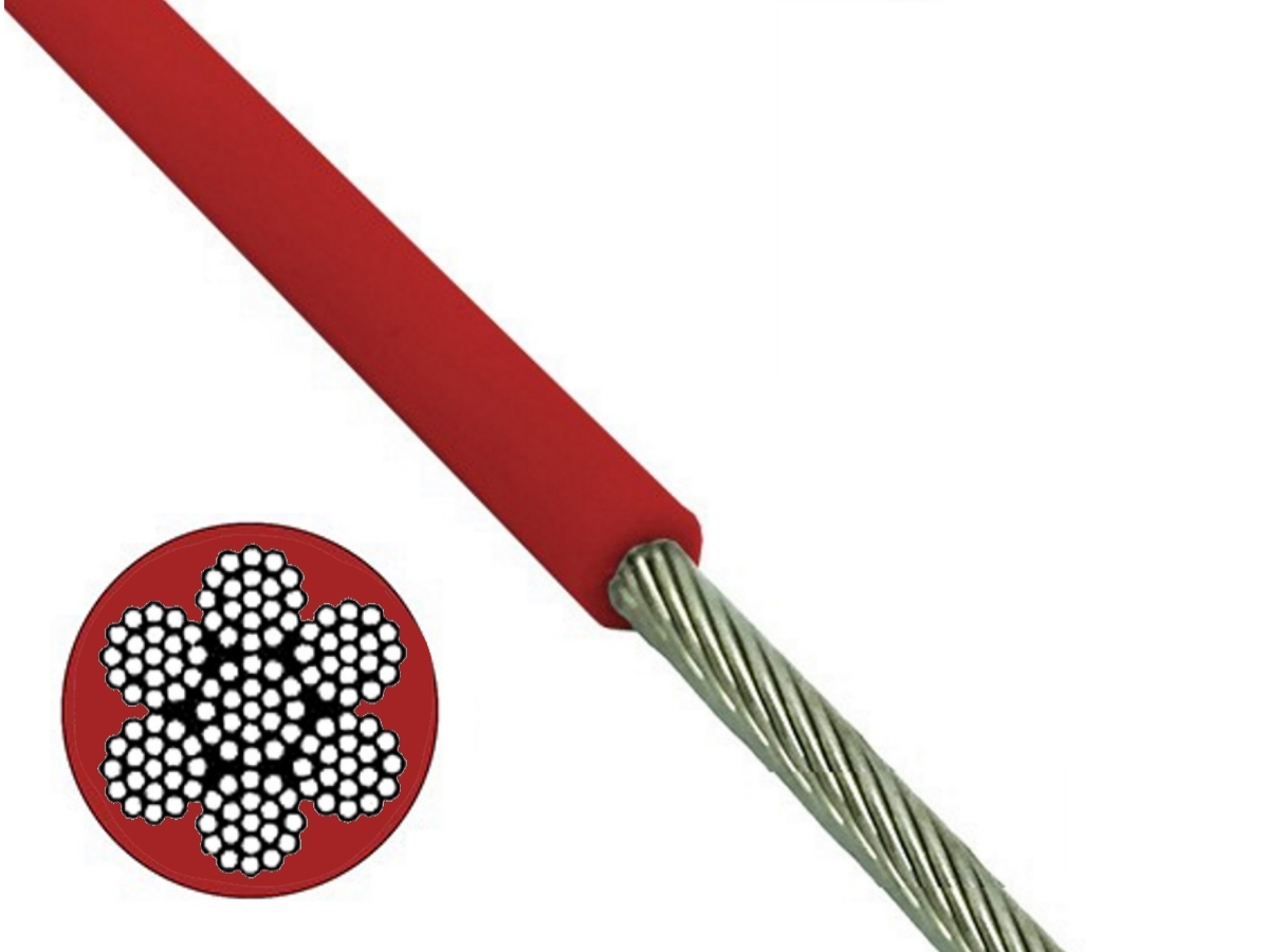 7x19 Red PVC Coated LR