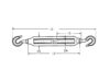 Hook Hook Open Turnbuckle Dimension Diagram