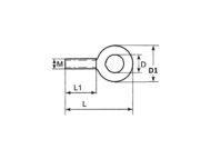 Mini Eye Bolt G316 Stainless Steel Dimension Diag