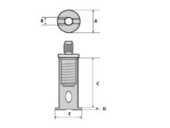 Adj Screw Lock Cap C3 Side Bottom Exit Base S1 Dimension Diag