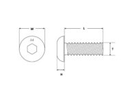 Reduced Head M6 Button Head Screw Dimensions