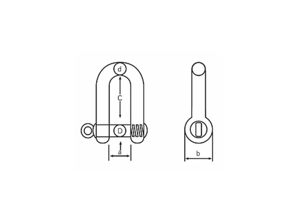 10 X Golfari Dee Shackles Acciaio Zincato 6mm | Perno Avvitato Countersunk | Per Camper/Roulotte