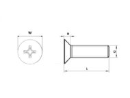 Dim Diagram CSK Machine Screw