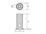 Slip-Lox B1 Side Bottom M10x1.0 Dimension Diagram