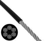 6x19 Black Coated Galvanised Wire Rope